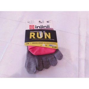 Injinji Performance 2.0 Run Original Weight Toe Socks PINK GRAY No Show